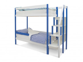 Двухъярусная кровать Svogen с бортиком синий-белый в Серове - serov.magazinmebel.ru | фото