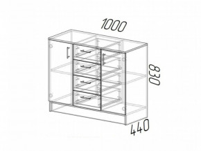 Комод К1000-2Д ЛДСП венге-лоредо в Серове - serov.magazinmebel.ru | фото - изображение 2