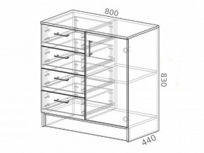 Комод К800-1Д ЛДСП белый в Серове - serov.magazinmebel.ru | фото - изображение 2