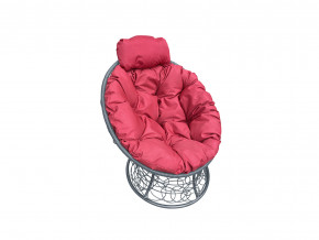 Кресло Папасан мини с ротангом красная подушка в Серове - serov.magazinmebel.ru | фото
