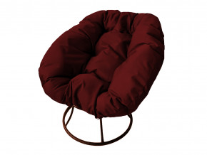 Кресло Пончик без ротанга бордовая подушка в Серове - serov.magazinmebel.ru | фото