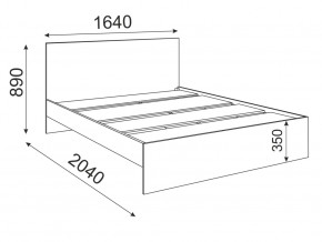 Кровать 1600 Осло модуль М14 с настилом Лайт цемент светлый в Серове - serov.magazinmebel.ru | фото - изображение 2