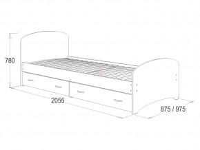 Кровать-6 одинарная с 2-мя ящиками 800*2000 ясень анкор в Серове - serov.magazinmebel.ru | фото - изображение 2