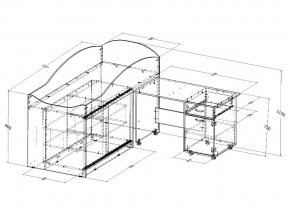 Кровать Дюймовочка 3 с лестницей Дельта 23.4 Голубой в Серове - serov.magazinmebel.ru | фото - изображение 2