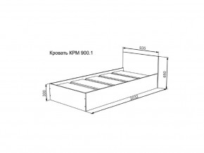 Кровать Мори КРМ 900.1 графит в Серове - serov.magazinmebel.ru | фото - изображение 2