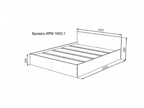 Кровать Мори КРМ1600.1 графит в Серове - serov.magazinmebel.ru | фото - изображение 2