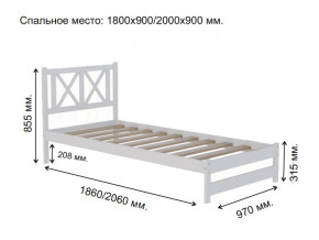 Кровать односпальная Аист-7 Прованс белый 2000х900 мм в Серове - serov.magazinmebel.ru | фото - изображение 2