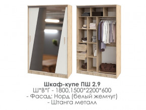 шкаф-купе ПШ-2.9 1500 Норд Белый жемчуг 1500 в Серове - serov.magazinmebel.ru | фото