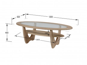 Стол журнальный Юпитер со стеклом СЖС-01 дуб сонома в Серове - serov.magazinmebel.ru | фото - изображение 2