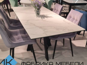 Стол SKM 120 керамика белый мрамор/подстолье белое в Серове - serov.magazinmebel.ru | фото - изображение 2