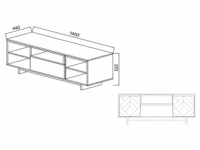 Тумба для ТВА Moderno-1400 Ф2 в Серове - serov.magazinmebel.ru | фото - изображение 4